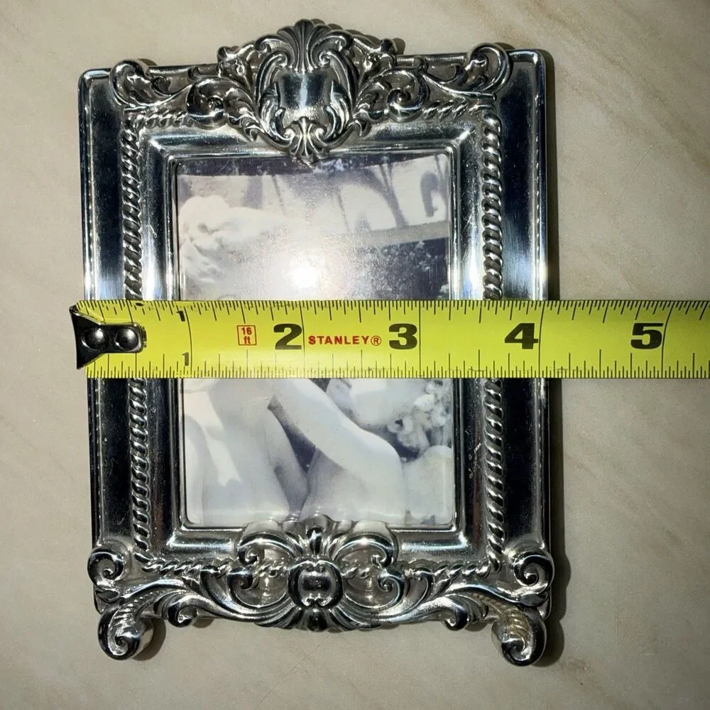 Brighton Vintage Napoleon Photo Frame SilverTone Ornate Baroque Small Taiwan